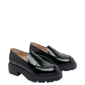 Stuart Weitzman Glossy Black Loafers 39